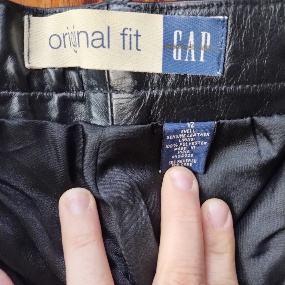Gap Black Leather Pants Womens 12 EUC - Picture 3 of 4